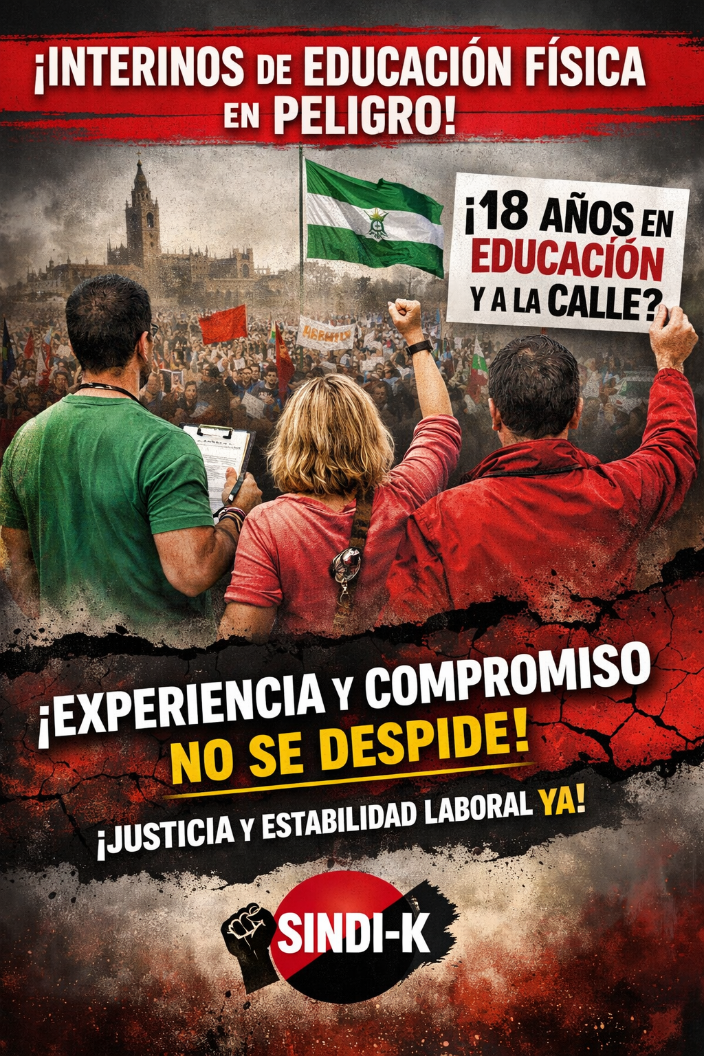 500 plazas, 0 garantías: la Junta de Andalucía pone en riesgo a cientos de interinos de Educación Física con más de 18 años de servicio - SINDI-K