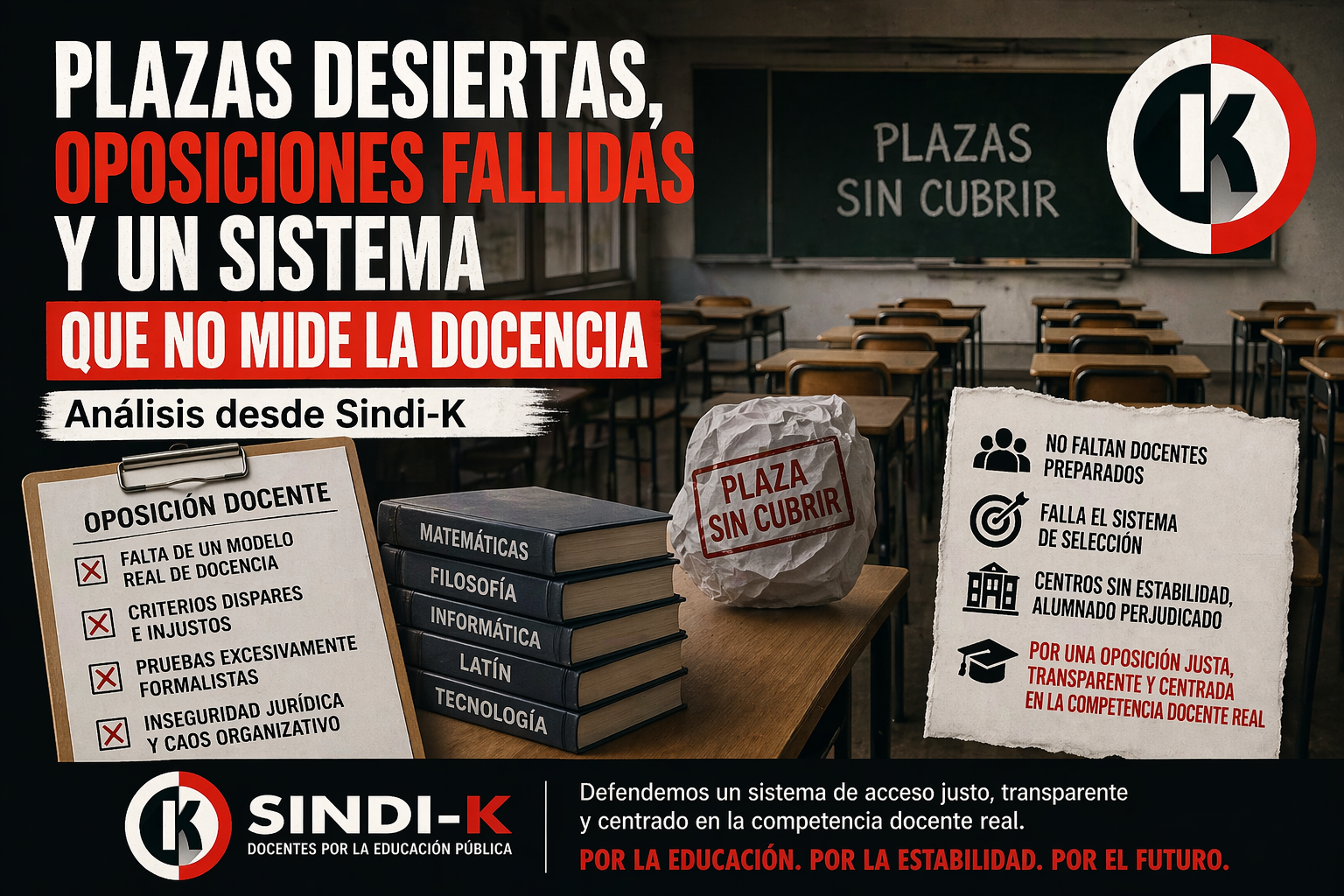 Fracaso en el sistema de selección de docentes - SINDI-K